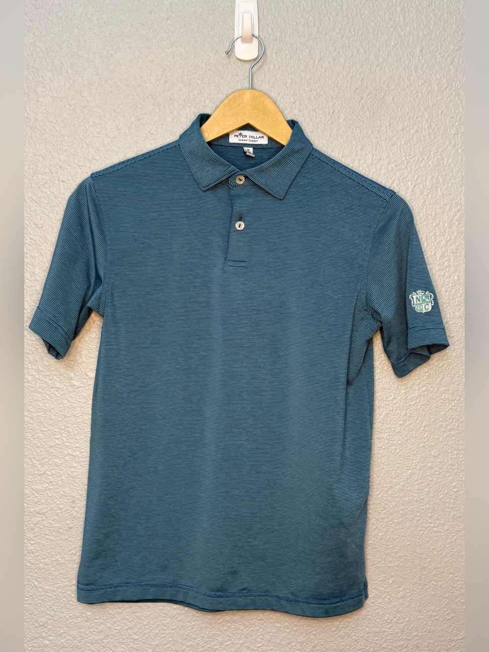 Big Kids Peter Millar | Micro Stripped Summer Comfort Golf Polo | Medium 9-10